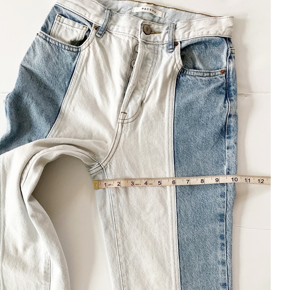 PACSUN Jeans Pants Women’s Size 24 Blue High Rise Straight Leg Button Closure - Picture 10 of 14